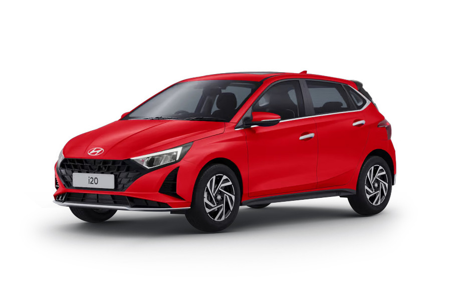 Hyundai i20 in Fiery Red